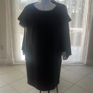 Pinstriped dress - charcoal gray